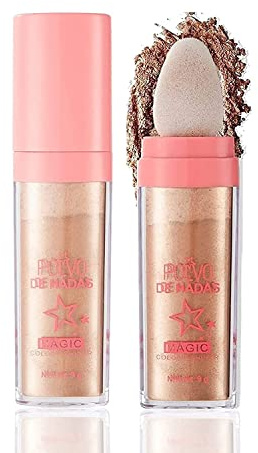 Autmor Rotulador de maquillaje en polvo, para rostro y cuerpo, brillo natural, duradero, resaltador o Polvo de Hadas para contorno y sombra de ojos (marrón dorado)