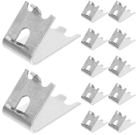 ELAYARD 12pcs Stainless Steel Refrigerator Shelf Clips Secure Freezer Cooler Shelf Support Buckles for Commercial and Home Fridge Parts Stable Metal Replacement Rack Clips