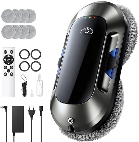 Shiptree Robot limpiacristales con función de pulverización, succión Turbo de 6500 Pa, 3 Modos de Limpieza y navegación Inteligente para una Limpieza eficaz de Ventanas,W23D