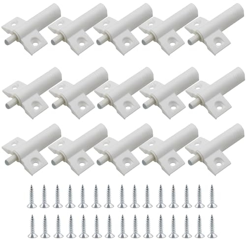 15Pcs Soft Close Dampers for Cupboard Doors, Soft Close Hinges Door Closer Kit with Screws, Kitchen Cupboard Hinges Quiet Soft Close Hinges for Wardrobes Drawers Cabinet Doors White