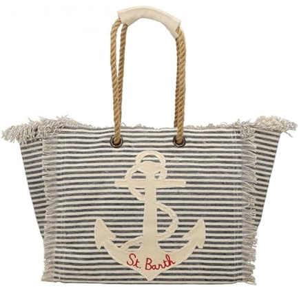 Saint Barth MC2 BEACH PATCH BAG BLAU STREIFEN