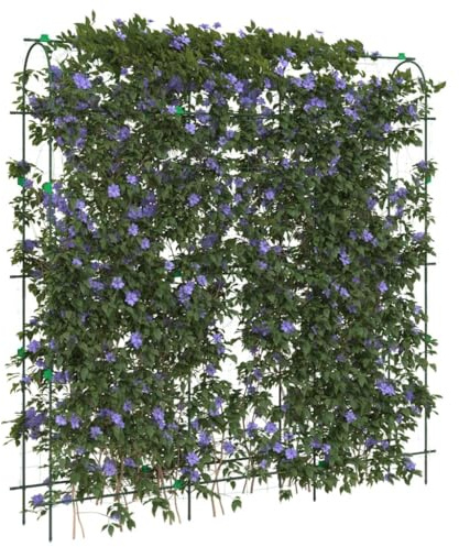 Kaloriko Treillis de Jardin en U pour Plantes grimpantes, Lot de 3, Acier avec revêtement PE, Filet 4 x 1,8 m, Support Stable pour Vigne, Tomate, Rosier, Lierre, Balcon, terrasse et Potager