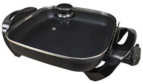 Quest Professional Multi-Function Electric Cooker with Vented Glass Lid / 240°C Max Temperature/Non-Stick Pan Coating/ 30cm x 30cm Pan Size / 1500W
