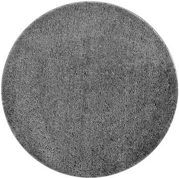 Sentidos Badematte Rund Ø 67 cm Grau, Badezimmerteppich rutschfest, Hochflor Badteppich rund flauschig & wasserabsorbierend, Badvorleger rutschfest waschbar, WC Vorleger & Duschvorleger - Badgarnitur