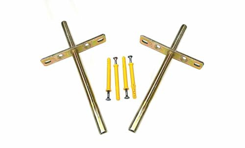 Lot de 2 équerres flottantes solides et invisibles pour étagères en bois de chêne échafaudage panneau de cheminée support d'étagère abat-jour mural (paire) (tige arrière 250 mm - 70 mm)