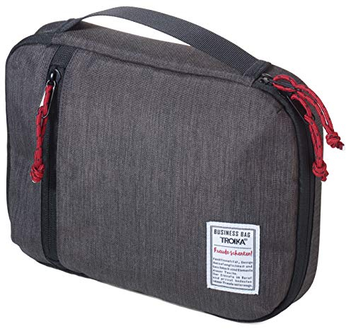 Troika Kabeltasche für Elektronikzubehör mit Reißverschluss und Tragegriff Business Tech Pouch