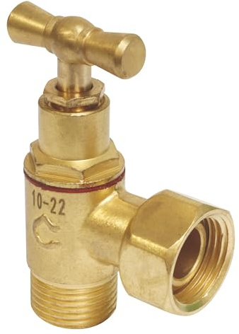 SOMATHERM FOR YOU, Robinet de WC équerre en laiton brut M12/17 avec écrou tournant 12/17, fermeture à potence, presse-étoupe, pour raccordement réservoir, pression max 6 bars