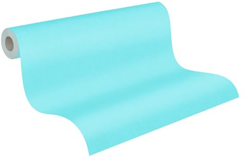 A.S. Création Unitapete Little Love Tapete einfarbig unifarben PVC-freie Vliestapete blau seidenmatt glatt 383136