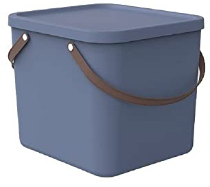Rotho Albula Aufbewahrungsbox mit Deckel 40 L stapelbar mit Henkel Blau | Aufbewahrungsboxen, sicher verschließbar, stapelbar und platzsparend, mit Henkel, leicht zu reinigen, für Ordnung, Blau