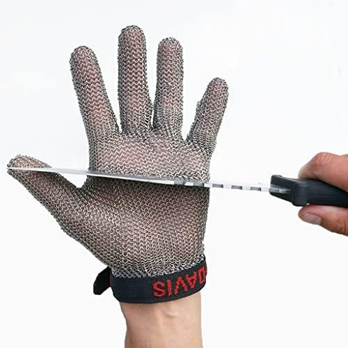 BCPPO Anti Cutting Gloves Metal Cut Resistant Chainmail Gloves, Kitchen Restaurant Chef Safety Work Gloves, Oyster Shelling Potato Slicing Gloves (Size : 1PCS/XS)