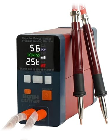 GLITTER 801H Akku Punktschweißgerät Kondensator Energiespeicher Impulsschweißgerät, 21 KW Mini Tragbare Präzisionspulsbatterie Schweißgeräte für 18650, LiFePO4 Lithium Akku Pack Building