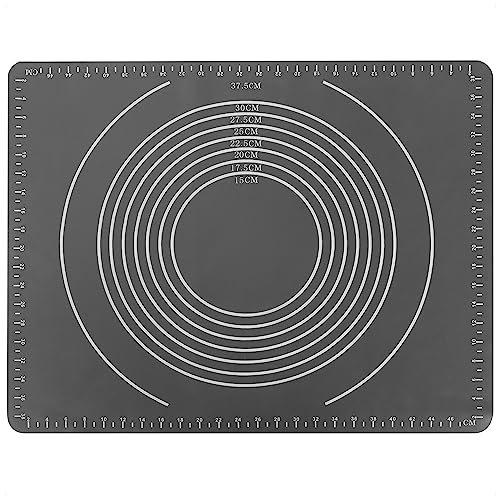 com-four® Silikon Backmatte - nachhaltige Alternative zu Backpapier - perfekt für das Backen von Keksen, Brot und Pizza - rutschfeste Backunterlage für den Backofen (1tlg. - grau)