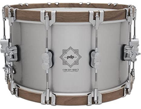 PDP 8x14 Concept Select Snare Drum, 3mm Aluminum/Walnut Wood Hoops & Chrome Hardware