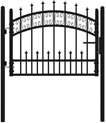 vidaXL Recinzione Cancello con Punta a Lancia Nera 103x120cm Acciaio
