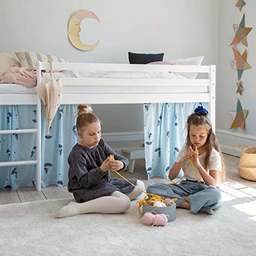 Hoppekids Blauer Ole Lukoie Halbhochbettvorhang inkl. Draht-Set und Haken Für Kinderzimmer