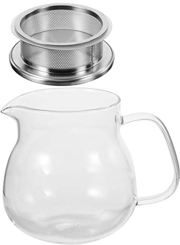 UPKOCH 1 Set Teekessel Sieb Teekannen Glasteekannen Haushaltsglasteekanne Glaskessel Hitzebeständiger Glaskochtopf Wasserkocher Glaskochtopf Edelstahl