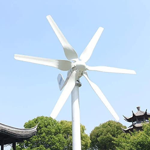 AALGO 1000W/1500W Sistema di Turbina Eolica Verticale 6 Pale + Controller Alimentatore per Generatore di Turbine Eoliche Domestica,Turbina A Vento per Barche,Gazebo,Cabine,48V-1500W