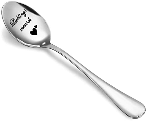 Edelstahl Löffel mit Gravur Lieblingsmensch, Geburtstags Geschenk für Frauen, Kaffee Dessert Löffel Personalisiertes Geschenk für Beste Freundin, Frau, Tochter, Nichte, Mutter, Großmutter
