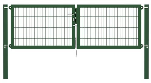 Alberts 636807 Doppeltor Flexo Plus mit Zubehör | verschiedene Breiten und Höhen | Pfostenstärke 100 x 100 mm | grün | Breite 250 cm | Höhe 80 cm