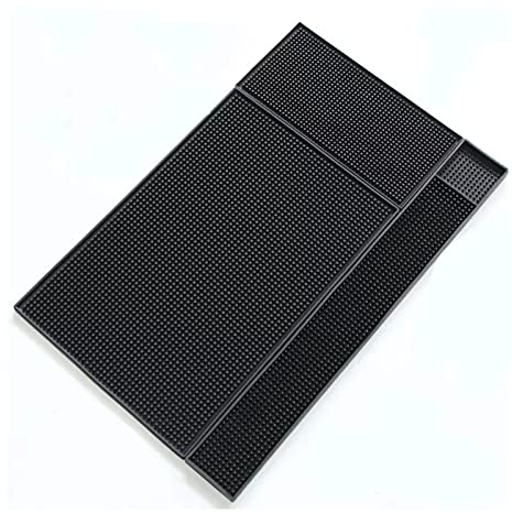 Miokycl Tapis de bar en PVC à isolation thermique noir pour bar, cuisine, restaurant, hôtel