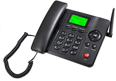 Téléphone de bureau classique quadribande GSM sans fil, carte SIM classique, double carte GSM double veille, fonction d'identification de l'appelant, fonction mains libres, pour entreprise ou famille,