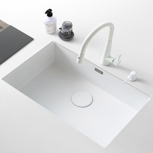 Fregadero Cocina 1 Seno De Acero Inoxidable 304 Blanco Leche，profundidad Del Fregadero Cocina De Cocina De 22 Cm，fregadero Cocina 1 Seno Con Escurridor，fregadero Bajo Encimera，fregadero Camper ( Size