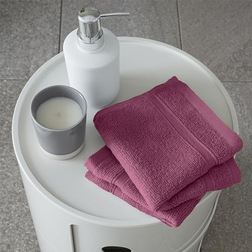 Catherine Lansfield Zero Twist Soft & Absorbent Cotton Face Cloth Pair Raspberry