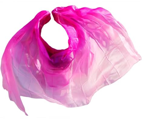 Bauchtanz Seidentuch Tanzschleier Frauen Seide Bauchtanzschleier Weiß Bauchtanz Tuch (Color : As picture-14, Size : XL-270cm-114cm)