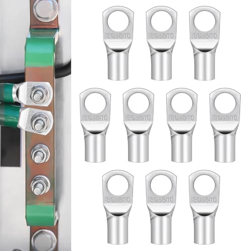 10 Stück Ringkabelschuhe M10, BFBYTAY Kabelschuhe set 35mm², kabelschuh aus Kupfer verzinnt,für Batteriekabel Kfz Verteilerkästen
