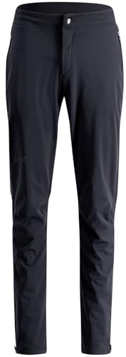 Swix Men's Infinity Softshell Stretchy Durable Water-Repellent/DWR Fleece-Lined Winter Sports Snowboarding Skiing Pants, Black, Large