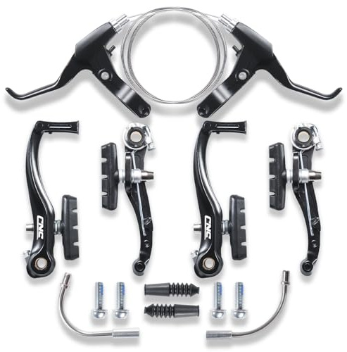 CNCLOL V Brake Set, Front & Rear Universal Bicycle V-Brake Calipers, Linear Pull Replacement for Mountain/MTB/Road/BMX/City/Folding Bike, Black