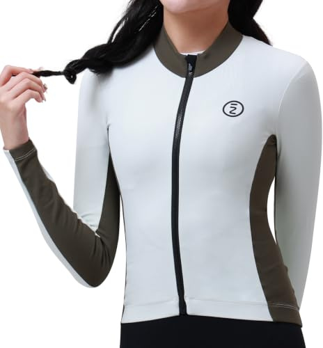 INBIKE Radtrikot Damen Langarm Fahrradtrikot Winter Laufen Running Jogging Fleece Thermo Trikot Fahrrad Rennrad MTB Mountainbike Shirt Fahrradbekleidung Grün L