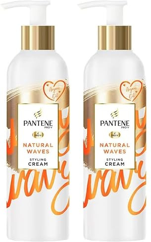 Pantene Pro-V Styling Creme, Natural Waves, 235ml, mit Arganöl, definiert welliges Haar, Haarpflege (Packung mit 2)