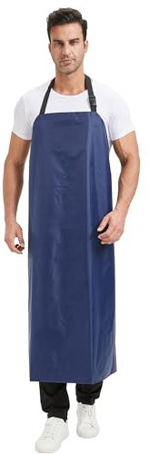 Nanxson grembiule impermeabile regolabile per uomini grembiule da lavoro resistente alle macchie d'olio grembiule da cucina con lacci lunghi per lavaggio auto, macelleria, barbecue, giardinaggio