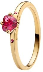 Heart 14k Gold-Plated Ring with Cherries Jubilee red Crystal