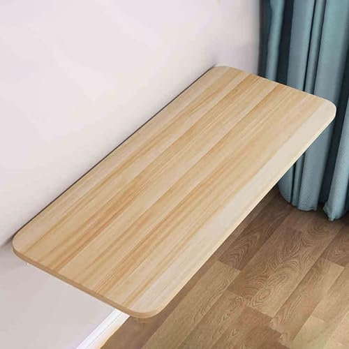 Schwebender Klapptisch zur Wandmontage, für Küche, Wohnzimmer, Arbeitszimmer, Schlafzimmer, platzsparend, Holz, hängender Computertisch mit Ablagefach