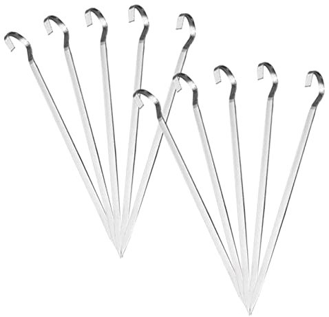 UKCOCO 10piezas Pinchos Metálicos Para Asar Brochetas Inoxidable Herramientas Para Barbacoa Pinchos Planos
