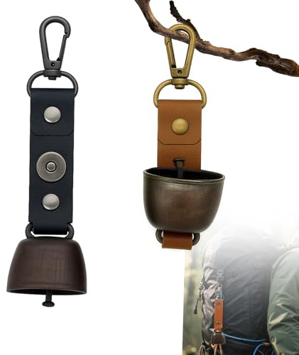Lot de 2 Cloches de Vache Miniatures Vintage avec Pendentifs - Cloches Polyvalentes pour Randonnée, Camping et Extérieur