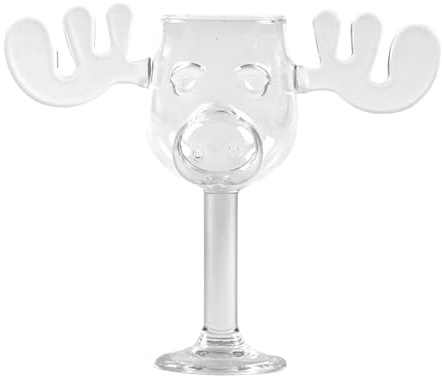 ACESOME Weihnachtsgläser, EierliköR Moose Mug, Christmas Vacation Elch-Mug, Kreatives Elch-Schnapsglas Aus Glass, Urlaubsgeschenke (1, 235ml)