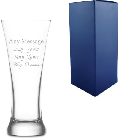 Personalised Engraved 380ml Sorgum Pint Beer Glass with Gift Box | Custom Beer Glasses, Birthday Gifts for Him, Men Gifts, Best Man Groomsmen Gift