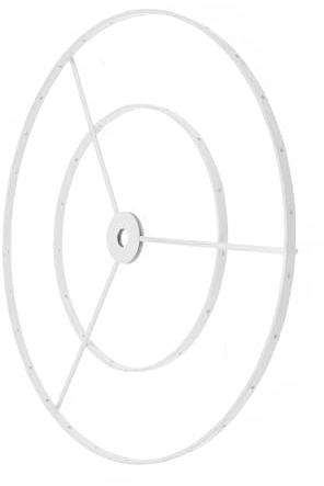 Lampenschirmring 2-lagig aus Eisen für Deckenlampe und Tischlampe | Weiß, Schlicht Elegant, Langlebig und Leicht Kombinierbar, Kronleuchter Gestell, Drahtlampenschirm