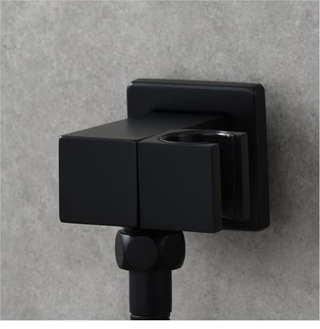 Support de pommeau de douche, support mural carré réglable for pommeau de douche à main, support de pommeau de douche à main en laiton massif, noir