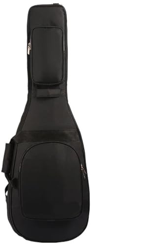 ATEUXOL Gitarrfodral tjock elektrisk gitarrväska, Folkväska, dubbel axel, PU-bas, pianoset, sammetsfoder, Gitarr, 40-41 inch