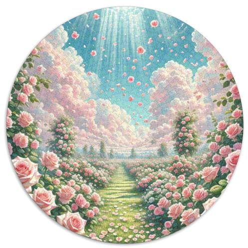Rose Puzzle 1000 Teile Rund Fur Erwachsene Und Kinder Blumen Legespiel Geschicklichkeitsspiel Geschenk Fordernd Kleinkinder 1000pcs (67.5x67.5cm)