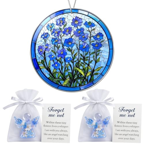 Forget Me Not Gifts, Forget Me Not Angel, Memorial Garden Ornaments Set, Thoughtful Keepsake Collection, Heartfelt Mementos For Special Occasions, And Consolation Gifts