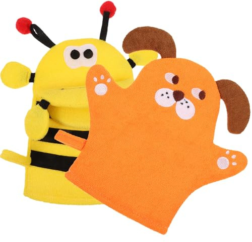Skin Scrubbing Mitt Exfoliating Gloves Polyester 2pcs for Bath | Lightweight No Scratch Cleaning, Leg and Skin Use, Dormitory Bath Setting, Body Scrub Mitten