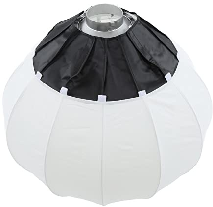 Plyisty Vikbar Lykta Softbox, Metallram Sfärisk Ljuslåda för Mount, med 360° Enhetligt Mjukt Ljus för Fotografering Video Live Broadcast (65 cm)