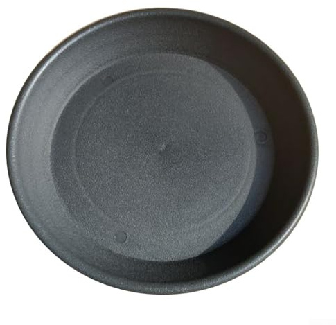 ZWEquipint Confezione da 12 sottovasi rotondi in plastica per vasi da 14 cm, 17 cm, 19 cm, grigio, nero, rosso, beige, bianco, previene danni causati dall'acqua, mantiene le superfici ordinate (nero)