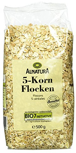 Alnatura Demeter Bio 5-Korn-Flocken, 6er Pack (6 x 500 g)