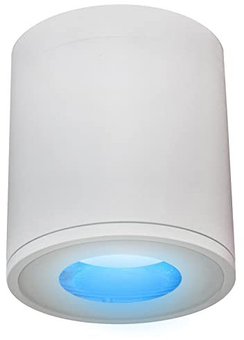 Planetitaly Faretto soffitto esterno IP65 cromoterapia box doccia ambienti umidi led 10W GU10 RGB RGBW plafoniera tonda impermeabile tenuta stagna 230V